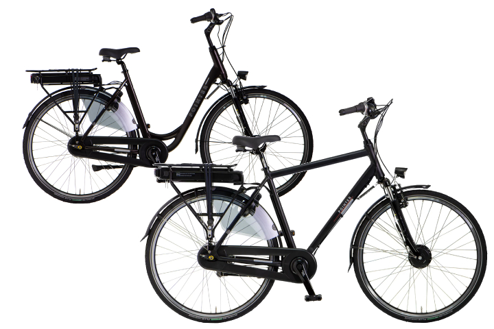 Twee elektrische fietsen van het merk pointer